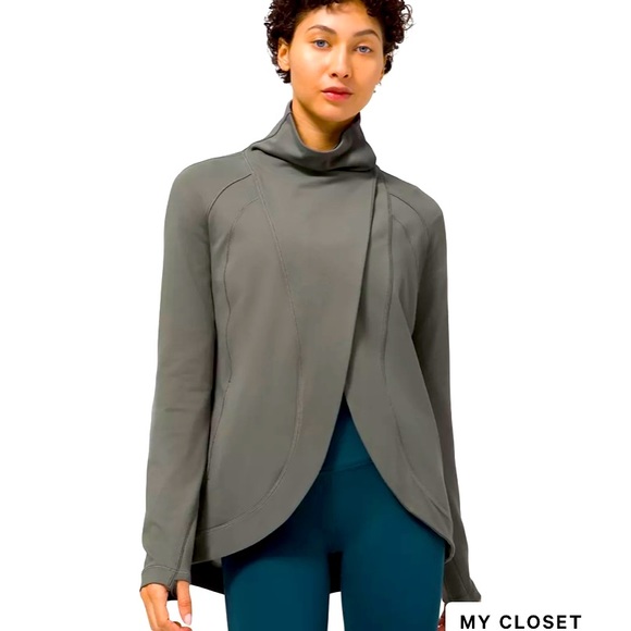 Lululemon Rulu Ralley wrap jacket in grey sage - Picture 1 of 7